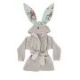 Halat de baie, MimiNu, Cu urechi, 2 - 5 ani, Moale, Cu buzunare, Cu cordon, Din bumbac si thermo fleece, Materiale certificate Oeko Tex Standard 100, Design, Let's Go Natural - 1