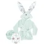 Halat de baie, MimiNu, Cu urechi, 2 - 5 ani, Moale, Cu buzunare, Cu cordon, Din bumbac si thermo fleece, Materiale certificate Oeko Tex Standard 100, Lulu Natural - 1