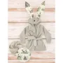 Halat de baie, MimiNu, Cu urechi, 5 - 7 ani, Moale, Cu buzunare, Cu cordon, Din bumbac si thermo fleece, Materiale certificate Oeko Tex Standard 100, Design, Calm Forest Natural - 2
