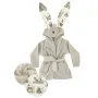 Halat de baie, MimiNu, Cu urechi, 5 - 7 ani, Moale, Cu buzunare, Cu cordon, Din bumbac si thermo fleece, Materiale certificate Oeko Tex Standard 100, Design, Calm Forest Natural - 1