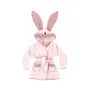 Halat de baie, MimiNu, Cu urechi, 6 - 24 luni Moale, Cu volanase, Cu buzunare, Cu cordon, Din bumbac si thermo fleece, Materiale certificate Oeko Tex Standard 100, Colectia Royal, Powder Pink - 1