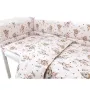 Lenjerie patut cu 3 piese, MimiNu, Pentru patut 120x60 cm, Cu protectie laterala, Din bumbac certificat Oeko Tex Standard 100, Design, Little Ballerina Pink - 3
