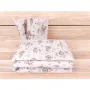 Lenjerie patut cu 3 piese, MimiNu, Pentru patut 120x60 cm, Cu protectie laterala, Din bumbac certificat Oeko Tex Standard 100, Design, Little Ballerina Pink - 2