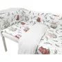 Lenjerie patut cu 3 piese, MimiNu, Pentru patut 120x60 cm, Cu protectie laterala, Din bumbac certificat Oeko Tex Standard 100, Lulu natural - 4
