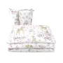 Lenjerie patut cu 3 piese, MimiNu, Pentru patut 120x60 cm, Cu protectie laterala, Din bumbac certificat Oeko Tex Standard 100, Sweet Deer Pink