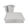 Lenjerie patut cu 3 piese, MimiNu, Pentru patut 120x60 cm, Cu volanase, Cu protectie laterala, Din bumbac certificat Oeko Tex Standard 100, Colectia Royal, Grey - 1