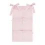 Organizator pentru patut, MimiNu, Din bumbac certificat Oeko Tex Standard 100, Cu 6 compartimente, Doua panglici, 70x40 cm, Cu volanase, Colectia Royal Powder Pink