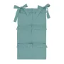 Organizator pentru patut, MimiNu, Din bumbac, Cu 6 compartimente, Doua panglici, 70x40 cm, Cu volanase, Colectia Royal, Nepal Green