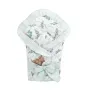 Paturica de infasat, MimiNu, Multifunctionala, Cu volanase, Cu inchidere cu panglica si arici velcro, Dimensiune 75x75 cm, Din bumbac certificat Oeko Tex Standard 100, Lulu Natural/Mint - 1