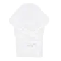 Paturica de infasat, MimiNu, Multifunctionala pentru botez, Cu volanase, Cu inchidere cu panglica si arici velcro, Dimensiune 75x75 cm, Din bumbac certificat Oeko Tex Standard 100, White - 1