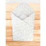 Paturica de infasat, MimiNu, Cu multiple utilizari, Cu inchidere arici velcro, Dimensiune 75x75 cm, Din bumbac certificat Oeko Tex Standard 100, Mini Gray Stars - 2