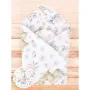 Paturica de infasat, MimiNu, Cu doua fete, Cu multiple utilizari, Cu inchidere arici velcro, Dimensiune 75x75 cm, Din bumbac certificat Oeko Tex Standard 100, Sweet Deer Pink - 2