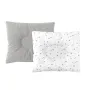 Perna bebelus, MimiNu, Profilata, Cu doua fete, Cu functie anti-soc, Pufoasa, Din catifea si bumbac, Materiale certificate Oeko Tex Standard 100, 23x26 cm, Velvet Mini Gray Stars - 1