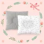 Perna bebelus, MimiNu, Profilata, Cu doua fete, Cu functie anti-soc, Pufoasa, Din catifea si bumbac, Materiale certificate Oeko Tex Standard 100, 23x26 cm, Velvet Mini Gray Stars - 3