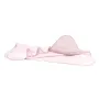 Prosop cu gluga, MimiNu, Mare, Cu volanas, Dimensiune 100x100 cm, Din bumbac si thermo fleece, Materiale certificate Oeko Tex Standard 100, Colectia Royal, Powder Pink
