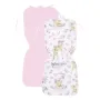 Salteluta pentru carucior, MimiNu, Reversibila, Cu doua fete, Din catifea si bumbac, Materiale certificate Oeko Tex Standard 100, 78 x 34 cm, Sweet Deer Pink/Pink - 1
