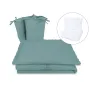 Lenjerie patut cu 5 piese, MimiNu, Pentru patut 120x60 cm, Cu volanase, Cu pilota si perna, Din bumbac certificat Oeko Tex Standard 100, Colectia Royal, Nepal Green