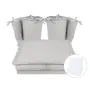 Lenjerie patut cu 6 piese, MimiNu, Pentru patut 120x60 cm,  Cu volanase, Cu pilota si perna, Cu doua aparatori laterale, Din bumbac certificat Oeko Tex Standard 100, Colectia Royal, Grey