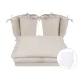 Lenjerie patut cu 6 piese, MimiNu, Pentru patut 120x60 cm, Cu volanase, Cu pilota si perna, Cu doua aparatori laterale, Din bumbac certificat Oeko Tex Standard 100, Colectia Royal, Beige - 1
