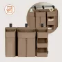 Organizator multifunctional, Lionelo, Sidepocket L, 58x11x58 cm, 3 parti independente cu multiple buzunare, Universal, Constructie ranforsata, Bej - 17