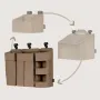Organizator multifunctional, Lionelo, Sidepocket L, 58x11x58 cm, 3 parti independente cu multiple buzunare, Universal, Constructie ranforsata, Bej - 18