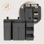 Organizator multifunctional, Lionelo, Sidepocket L, 58x11x58 cm, 3 parti independente cu multiple buzunare, Universal, Constructie ranforsata, Gri - 17