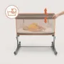 Patut co-sleeper, Lionelo, Aurora, 3 in 1, Cu leganare si setare unghiulara, Saltea cu densitate T25 si geanta transport, Reglabil in 5 pozitii pe inaltime, Pana la 9 kg, 0 luni+, 85x60x66 cm, EN 1130:2019+AC:2020, EN 16890:2, Bej Taupe - 18
