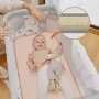 Patut co-sleeper, Lionelo, Aurora, 3 in 1, Cu leganare si setare unghiulara, Saltea cu densitate T25 si geanta transport, Reglabil in 5 pozitii pe inaltime, Pana la 9 kg, 0 luni+, 85x60x66 cm, EN 1130:2019+AC:2020, EN 16890:2, Bej Taupe - 22