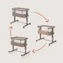 Patut co-sleeper, Lionelo, Aurora, 3 in 1, Cu leganare si setare unghiulara, Saltea cu densitate T25 si geanta transport, Reglabil in 5 pozitii pe inaltime, Pana la 9 kg, 0 luni+, 85x60x66 cm, EN 1130:2019+AC:2020, EN 16890:2, Bej Taupe - 23
