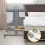 Patut co-sleeper, Lionelo, Aurora, 3 in 1, Cu leganare si setare unghiulara, Saltea cu densitate T25 si geanta transport, Reglabil in 5 pozitii pe inaltime, Pana la 9 kg, 0 luni+, 85x60x66 cm, EN 1130:2019+AC:2020, EN 16890:2, Granit - 16