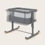 Patut co-sleeper, Lionelo, Aurora, 3 in 1, Cu leganare si setare unghiulara, Saltea cu densitate T25 si geanta transport, Reglabil in 5 pozitii pe inaltime, Pana la 9 kg, 0 luni+, 85x60x66 cm, EN 1130:2019+AC:2020, EN 16890:2, Granit - 15
