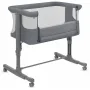 Patut co-sleeper, Lionelo, Aurora, 3 in 1, Cu leganare si setare unghiulara, Saltea cu densitate T25 si geanta transport, Reglabil in 5 pozitii pe inaltime, Pana la 9 kg, 0 luni+, 85x60x66 cm, EN 1130:2019+AC:2020, EN 16890:2, Granit - 7