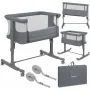 Patut co-sleeper, Lionelo, Aurora, 3 in 1, Cu leganare si setare unghiulara, Saltea cu densitate T25 si geanta transport, Reglabil in 5 pozitii pe inaltime, Pana la 9 kg, 0 luni+, 85x60x66 cm, EN 1130:2019+AC:2020, EN 16890:2, Granit - 4