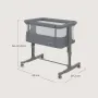 Patut co-sleeper, Lionelo, Aurora, 3 in 1, Cu leganare si setare unghiulara, Saltea cu densitate T25 si geanta transport, Reglabil in 5 pozitii pe inaltime, Pana la 9 kg, 0 luni+, 85x60x66 cm, EN 1130:2019+AC:2020, EN 16890:2, Granit - 29