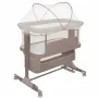 Patut co-sleeper, Lionelo, Jodie, Multifunctional, Reglabil in 6 pozitii pe inaltime, Saltea cu densitate T25, Functie de leganare, Cu plasa de tantari, Buzunar depozitare, Geanta transport,  84x48x70-80 cm, Taupe - 1