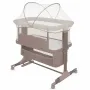 Patut co-sleeper, Lionelo, Jodie, Multifunctional, Reglabil in 6 pozitii pe inaltime, Saltea cu densitate T25, Functie de leganare, Cu plasa de tantari, Buzunar depozitare, Geanta transport,  84x48x70-80 cm, Taupe - 6