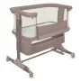 Patut co-sleeper, Lionelo, Jodie, Multifunctional, Reglabil in 6 pozitii pe inaltime, Saltea cu densitate T25, Functie de leganare, Cu plasa de tantari, Buzunar depozitare, Geanta transport,  84x48x70-80 cm, Taupe - 2