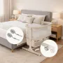 Patut co-sleeper, Lionelo, Jodie, Multifunctional, Reglabil in 6 pozitii pe inaltime, Saltea cu densitate T25, Functie de leganare, Cu plasa de tantari, Buzunar depozitare, Geanta transport,  84x48x70-80 cm, Taupe - 20