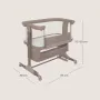 Patut co-sleeper, Lionelo, Jodie, Multifunctional, Reglabil in 6 pozitii pe inaltime, Saltea cu densitate T25, Functie de leganare, Cu plasa de tantari, Buzunar depozitare, Geanta transport,  84x48x70-80 cm, Taupe - 27