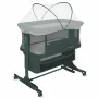 Patut co-sleeper, Lionelo, Jodie, Multifunctional, Reglabil in 6 pozitii pe inaltime, Saltea cu densitate T25, Functie de leganare, Cu plasa de tantari, Buzunar depozitare, Geanta transport,  84x48x70-80 cm, Verde inchis