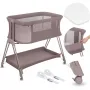 Patut co-sleeper, Lionelo, Luna, 2 in 1, Cu laterala culisanta, Cu setare unghiulara, Cu roti, Reglabil in 6 pozitii pe inaltime, Bej inchis - 4