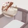 Patut co-sleeper, Lionelo, Luna, 2 in 1, Cu laterala culisanta, Cu setare unghiulara, Cu roti, Reglabil in 6 pozitii pe inaltime, Bej inchis - 20