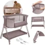 Patut co-sleeper, Lionelo, Luna, 2 in 1, Cu laterala culisanta, Cu setare unghiulara, Cu roti, Reglabil in 6 pozitii pe inaltime, Bej inchis - 25