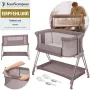 Patut co-sleeper, Lionelo, Luna, 2 in 1, Cu laterala culisanta, Cu setare unghiulara, Cu roti, Reglabil in 6 pozitii pe inaltime, Bej inchis - 28