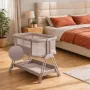Patut co-sleeper, Lionelo, Luna, 2 in 1, Cu laterala culisanta, Cu setare unghiulara, Cu roti, Reglabil in 6 pozitii pe inaltime, Bej inchis - 31