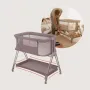 Patut co-sleeper, Lionelo, Luna, 2 in 1, Cu laterala culisanta, Cu setare unghiulara, Cu roti, Reglabil in 6 pozitii pe inaltime, Bej inchis - 32