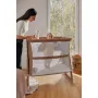 Patut co-sleeper, Lionelo, Thomi Plus, 5 in 1, Multifunctional, Sustine pana la 9 kg ca patut, 15 kg tarc de joaca, 100 kg canapea, Inaltime reglabila in 7 pozitii, De la nastere pana la 4 ani, Cu 2 saltele din spuma T25, 94x70x77-93,5 cm, Maro - 52
