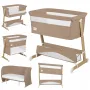 Patut co-sleeper, Lionelo, Thomi Plus, 5 in 1, Multifunctional, Sustine pana la 9 kg ca patut, 15 kg tarc de joaca, 100 kg canapea, Inaltime reglabila in 7 pozitii, De la nastere pana la 4 ani, Cu 2 saltele din spuma T25, 94x70x77-93,5 cm, Maro - 3