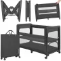 Patut multifunctional, Lionelo, Patty, 5 in 1, 0- 36 luni, Co-sleeper, Tarc de joaca, Patut de calatorie, Laterala rabatabila, 2 trepte reglare saltea, Roti, Husa transport inclusa, Gri - 6