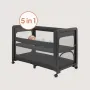 Patut multifunctional, Lionelo, Patty, 5 in 1, 0- 36 luni, Co-sleeper, Tarc de joaca, Patut de calatorie, Laterala rabatabila, 2 trepte reglare saltea, Roti, Husa transport inclusa, Gri - 5